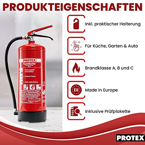 Pulver-Feuerlöscher - 6 Liter - für die Brandklassen ABC